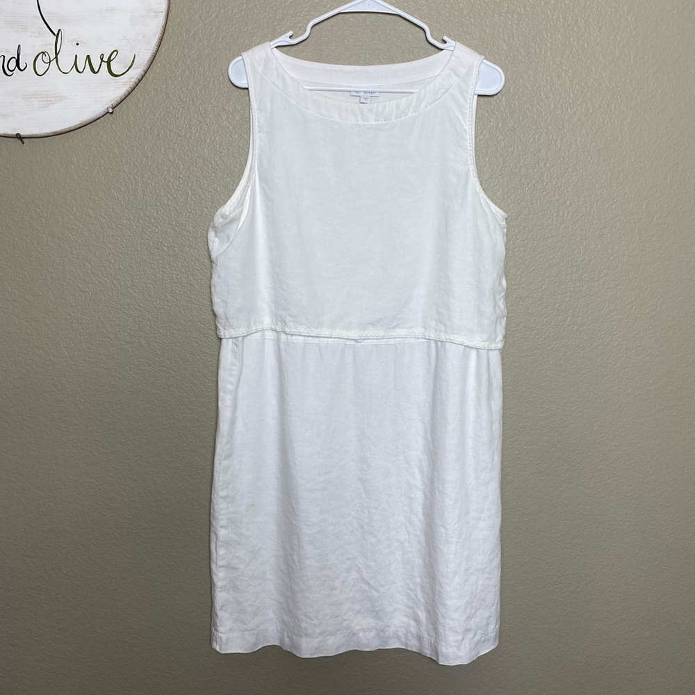 J. Jill Pure 100% Linen White Shell Shift Dress